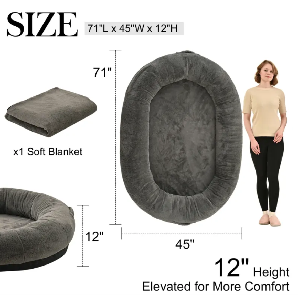 cama grande para humano-perros