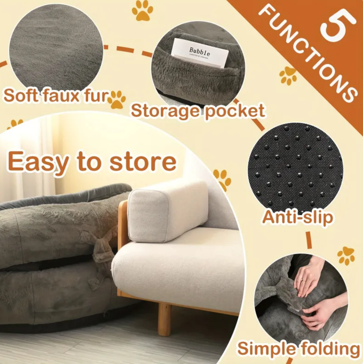 cama grande para humano-perros